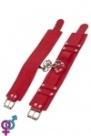 Оковы Leather Dominant Leg Cuffs, red (BR-280155)