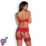 Obsessive Jolierose 3-pcs set red L/XL (410314)