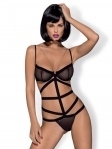 Боди со шлейками черный Obsessive BONDY TEDDY S/M (410212)