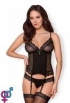 Корсет Obsessive 828-COR-1 corset & thong S/M (410410)