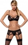Комплект Obsessive Wonderia L/XL черный гепюр (410398)