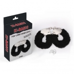 Наручники металл с мехом черные Fur-lined Handcuffs Hi-Basic Chisa (CH67442)