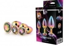 Набор радужных анальных пробок GLEAMING LOVE MULTICOLOUR PLUG SET (DT21784)