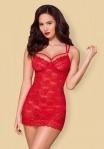Сорочка Obsessive 860-CHE-3 chemise & thong red L/XL (410900)
