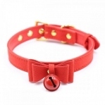 Ошийник червоний замшевий Bow and Bell RED (F61328)