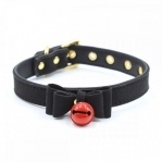 Ошийник червоний замшевий Bow and Bell Black (F61286)