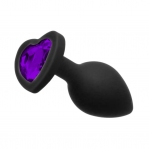 Анальна пробка Black Silicone Heart Purple (28241257)