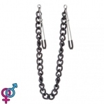 Зажимы на соски Nipple play пинцет Chain Heavy Metall black (810353)
