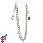 Зажимы на соски  Nipple play пинцет Chain Heavy Metall (810356)