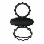 Кільце ерекційне подвійне Duo Cockring з вібро, чорне (ET355BLK)