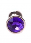 Анальная пробка S с фиолетовым камнем Jewellery (BS64110)