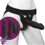 Набір для страпона з вібрацією Doc Johnson Body Extensions - BE Naughty - Black (SO2793)