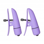 Зажимы на соски с вибрацией California Exotic Novelties, фиолетовые, 7 см (CE12921)