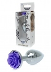 Анальна пробка з каменем у вигляді троянди, фіолетовий Jewellery (BS64123)