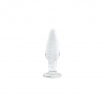 Анальна пробка скляна NS Novelties, що світиться FIREFLY GLASS TAPERED PLUG MEDIUM CLEAR (T280669)