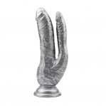 Подвійний фаллоімітатор Chisa Dark Muscle 8.0 Dildo-Silver (CH94680)