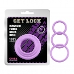 Набір ерекційних кілець фіолетові 3 шт Chisa Get Lock magnum force cock (CH01779)