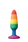 Радужная анальная пробка COLOURFUL LOVE RAINBOW ANAL PLUG SMALL (DT21742)