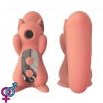 Вакуумный стимулятор с вибрацией KissToy Miss UU Orange, игрушка 2-в-1 (SO3619)