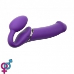 Безремневой страпон с вибрацией Strap-On-Me Vibrating Violet XL, диаметр 4,5 см (SO3827)