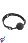 Классический кляп с силиконовым шариком Fetish Tentation Silicone Gag Ball Black (SO4038)