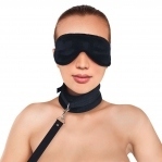 Набор ошейник с поводком и маска Art of Sex - Soft Touch Light, Черный (SO5158)