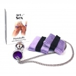 Наручники з металевою анальною пробкою Art of Sex Handcuffs with Metal Anal Plug size M Purple (SO6183)