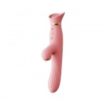 Вибратор с подогревом и вакуумной стимуляцией клитора Zalo - ROSE Vibrator Strawberry Pink (SO6680)