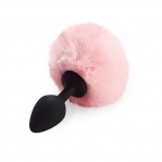 Силіконова анальна пробка М Art of Sex - Silicone Butt plug Rabbit Tail, Рожевий (SO6693)
