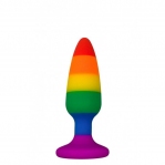 Силиконовая анальная пробка Wooomy Hiperloo Silicone Rainbow Plug S, 9х2,4 см (SO7424)