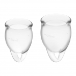 Набір менструальних чаш Satisfyer Feel Confident (Transparent), 15мл та 20мл, мішечок для зберігання (SO7791)