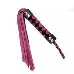 Плетка из замши ромб FLOGGER BLACK/PINK (F61418)