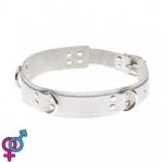 Ошейник Slave leather collar,white (51420280242)