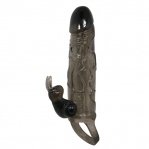 Насадка на член Brave Men Vibro Penis Sleeve Black With Bunny (6603BI0500)