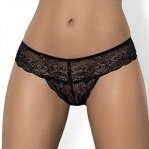 Трусики- стринги кружевные черные Obsessive Miamor L/XL (410023)