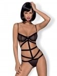 Боди со шлейками черный Obsessive BONDY TEDDY S/M (410212)