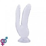 Фаллоимитатор двойной Chisa Hi-Rubber 8.0 Dildo-Clear (CH16420)