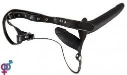 Женский страпон Double Strap On Black Silicone (61325111290000)