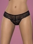 Трусики-стринги кружевные черные Obsessive Miamor S/M (410115)