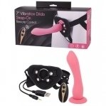 Страпон женский с пультом управления Seven Creations DILDO STRAP-ON PINK (DT51129)