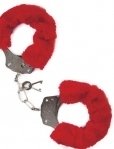 Наручники с мехом MAI No.38 METAL FURRY HANDCUFFS RED (T370124)