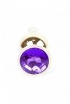 Анальна пробка з фіолетовим каменем Plug-Jewellery Gold BUTT PLUG-Purple (BS6400070)