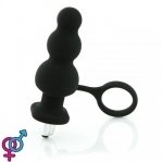 Анальна плаг з вібрацією Black Silicone (810323)