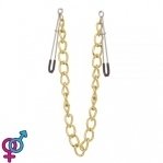 Зажимы на соски Nipple play пинцет Chain Gold (810354)