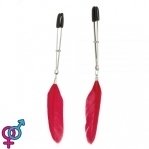 Зажимы на соски Nipple play пинцет перышки Red (810361)