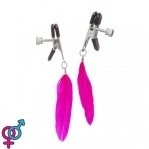 Зажимы на соски Nipple play плоские перышки Rosy (810362)
