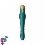 Вибромассажер с фрикциями и управлением со смартфона ZALO KING, Turquoise Green (ZL01801)