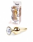 Анальна пробка з каменем Plug-Jewellery Gold BUTT PLUG- Clear (BS6400066)