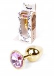 Анальна пробка з каменем Plug-Jewellery Gold PLUG-Rose S (64-00018)