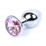 Анальна пробка з каменем Plug-Jewellery Silver PLUG-Rose розмір S (64-00015)